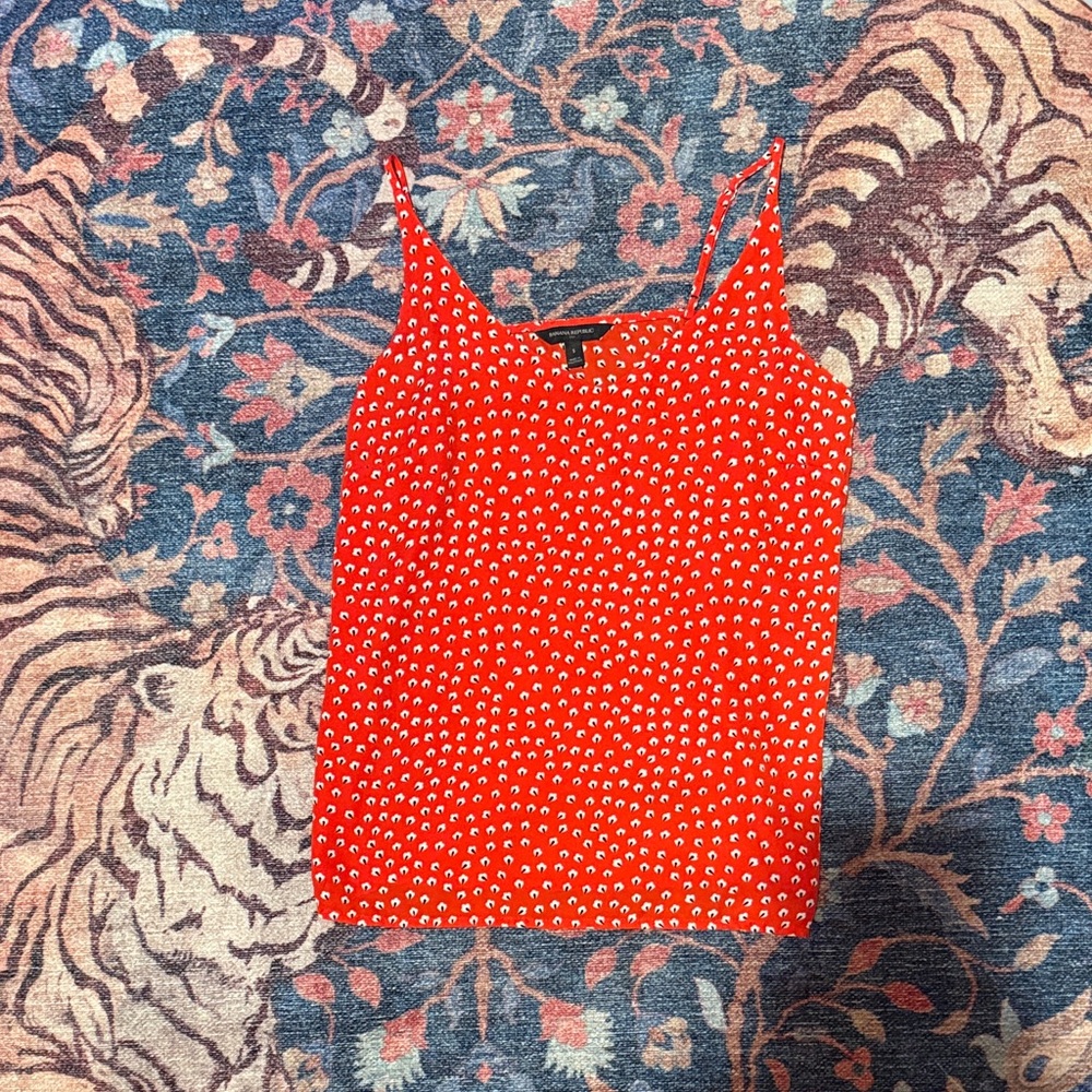 Banana Republic Red and White Women's Camisole